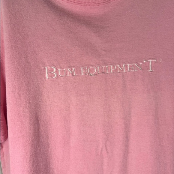 Vintage B.U.M Equipment Causal Oversized Bubble Gum Pink T-Shirt Women Sz Medium - Picture 3 of 6